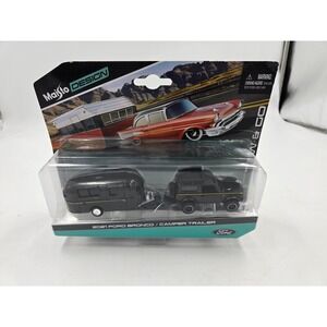 Maisto Design 2021 Ford Bronco Camper Trailer Diecast 164 Scale